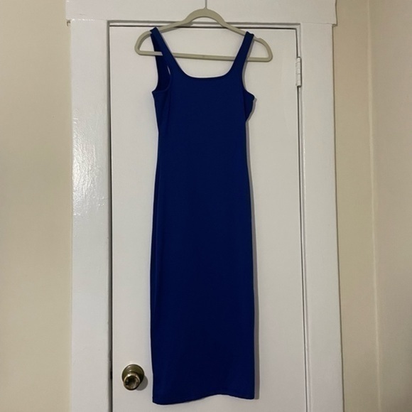 Blue‎ bodycon tight maxi dress size Small - Picture 1 of 10
